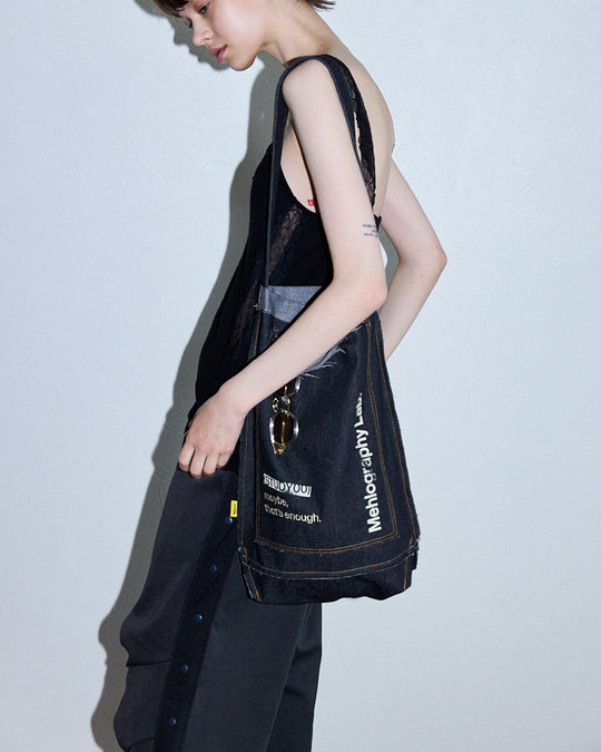 Denim Flipped Bag - Black Jeans