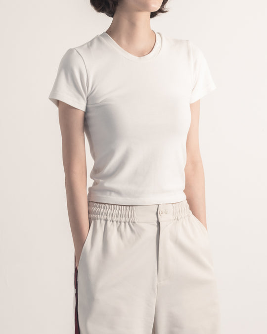 Unfinished Baby Tee -White