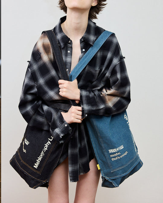 Denim Flipped Bag - Black Jeans