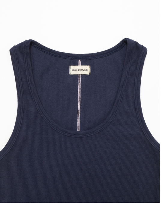 Back Line Tank - Navy