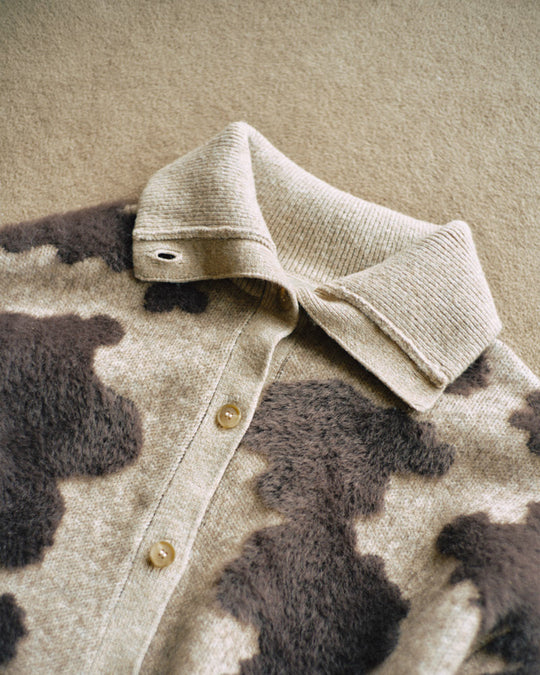 Pattern Knint Blouson -Brown- - 06