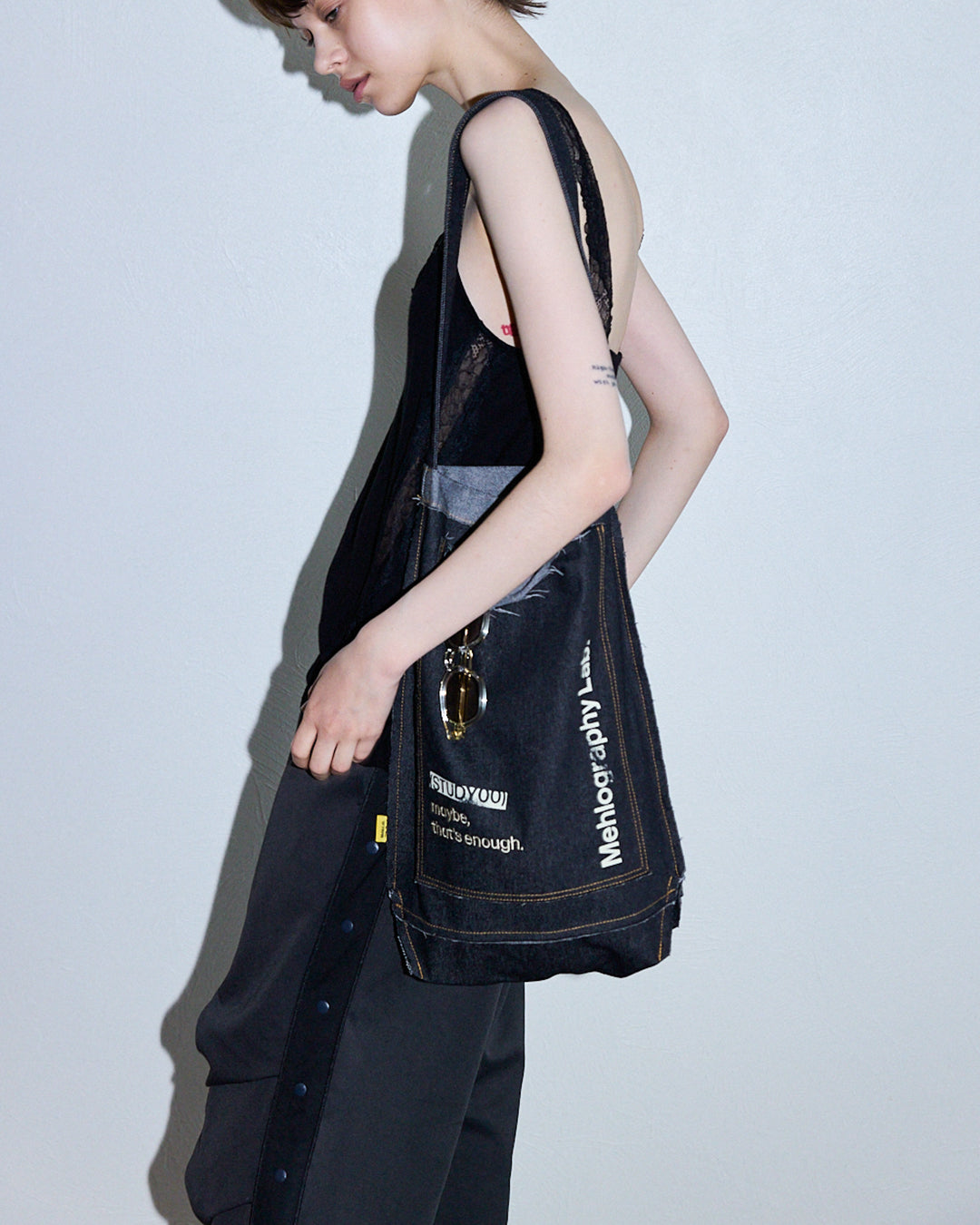 Denim Flipped Bag - Black Jeans
