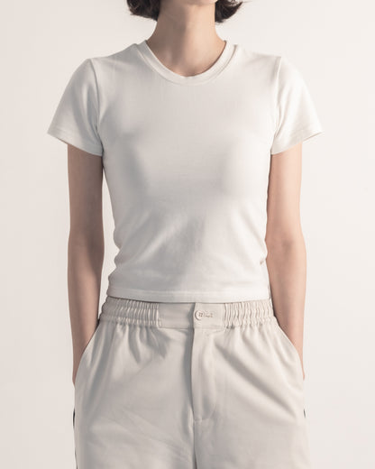 Unfinished Baby Tee -White
