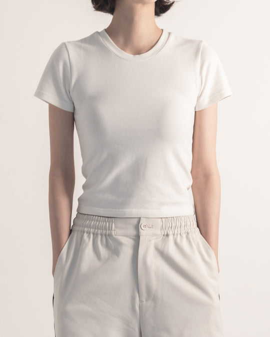 Unfinished Baby Tee -White