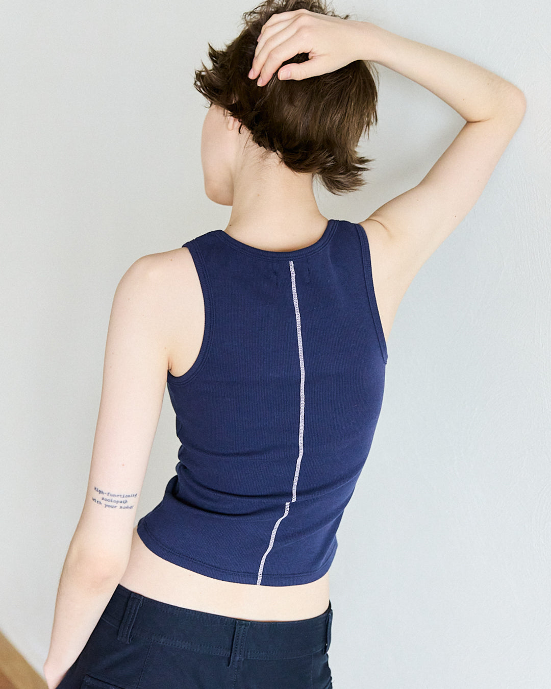 Back Line Tank - Navy