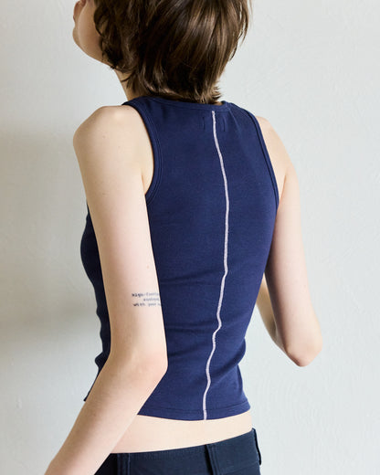 Back Line Tank - Navy