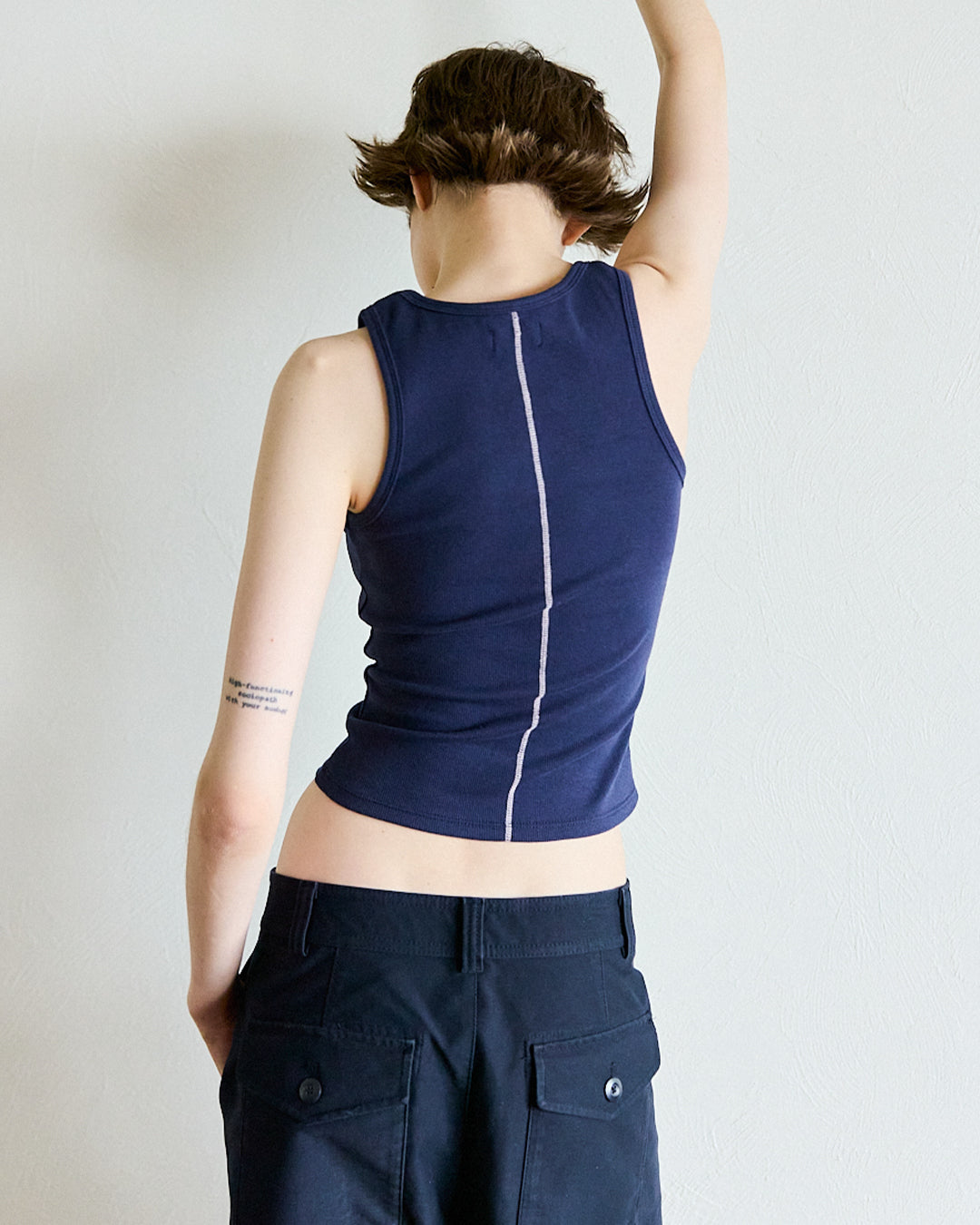Back Line Tank - Navy