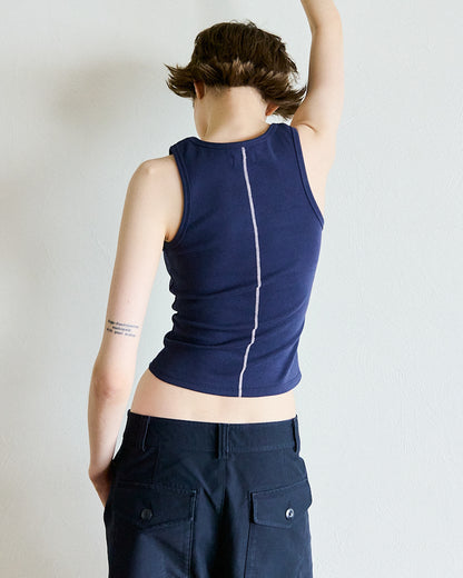 Back Line Tank - Navy