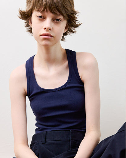 Back Line Tank - Navy