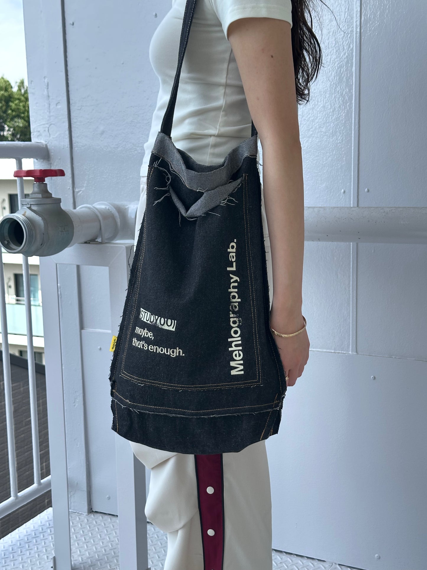 Denim Flipped Bag - Black Jeans