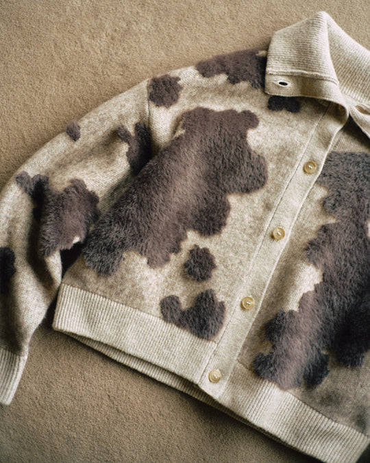 Pattern Knint Blouson -Brown- - 07