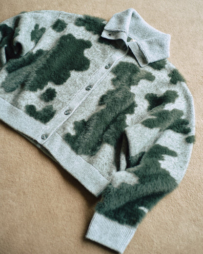 Pattern Knint Blouson -Green- - 13