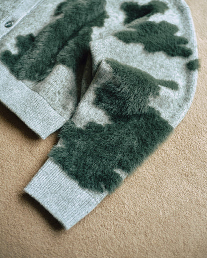 Pattern Knint Blouson -Green- - 11