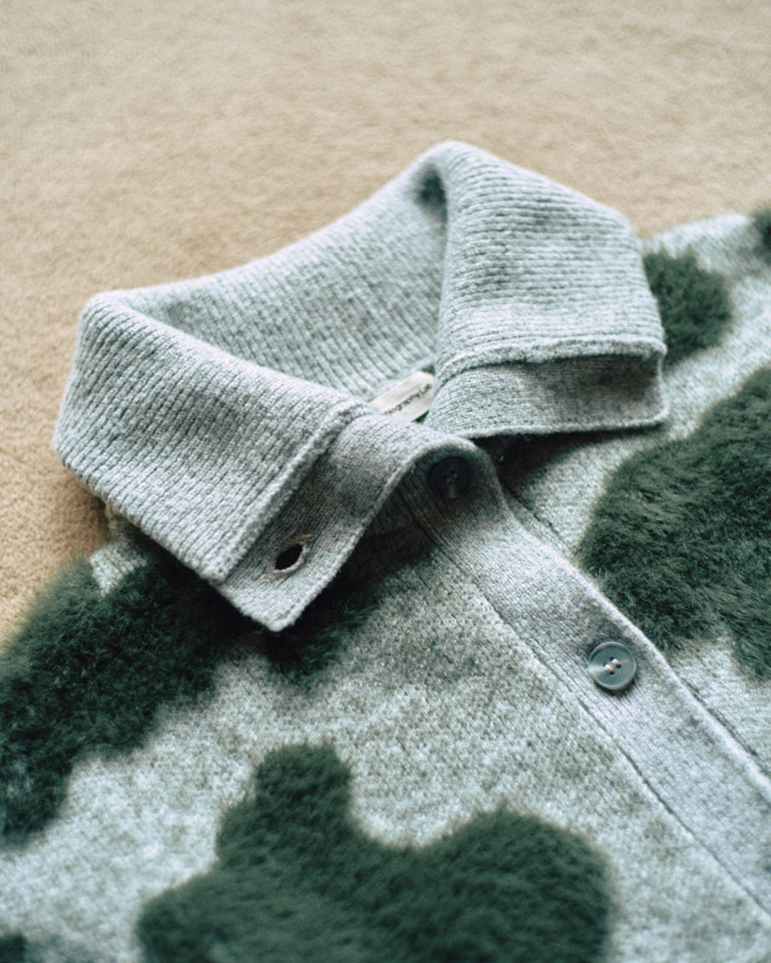 Pattern Knint Blouson -Green- - 05