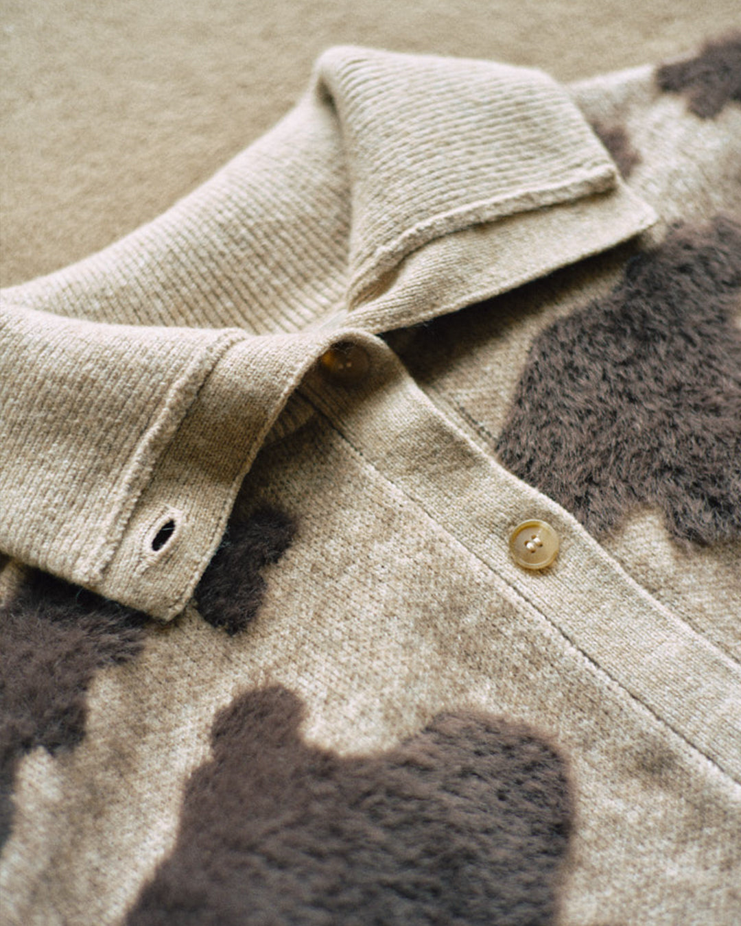 Pattern Knint Blouson -Brown- - 11