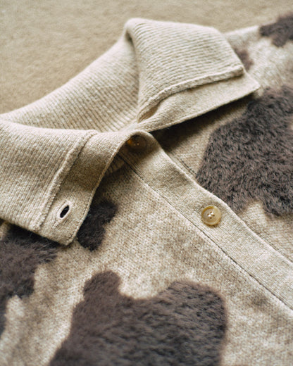 Pattern Knint Blouson -Brown- - 11