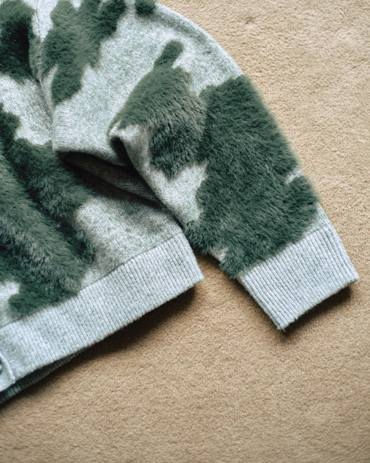 Pattern Knint Blouson -Green- - 06
