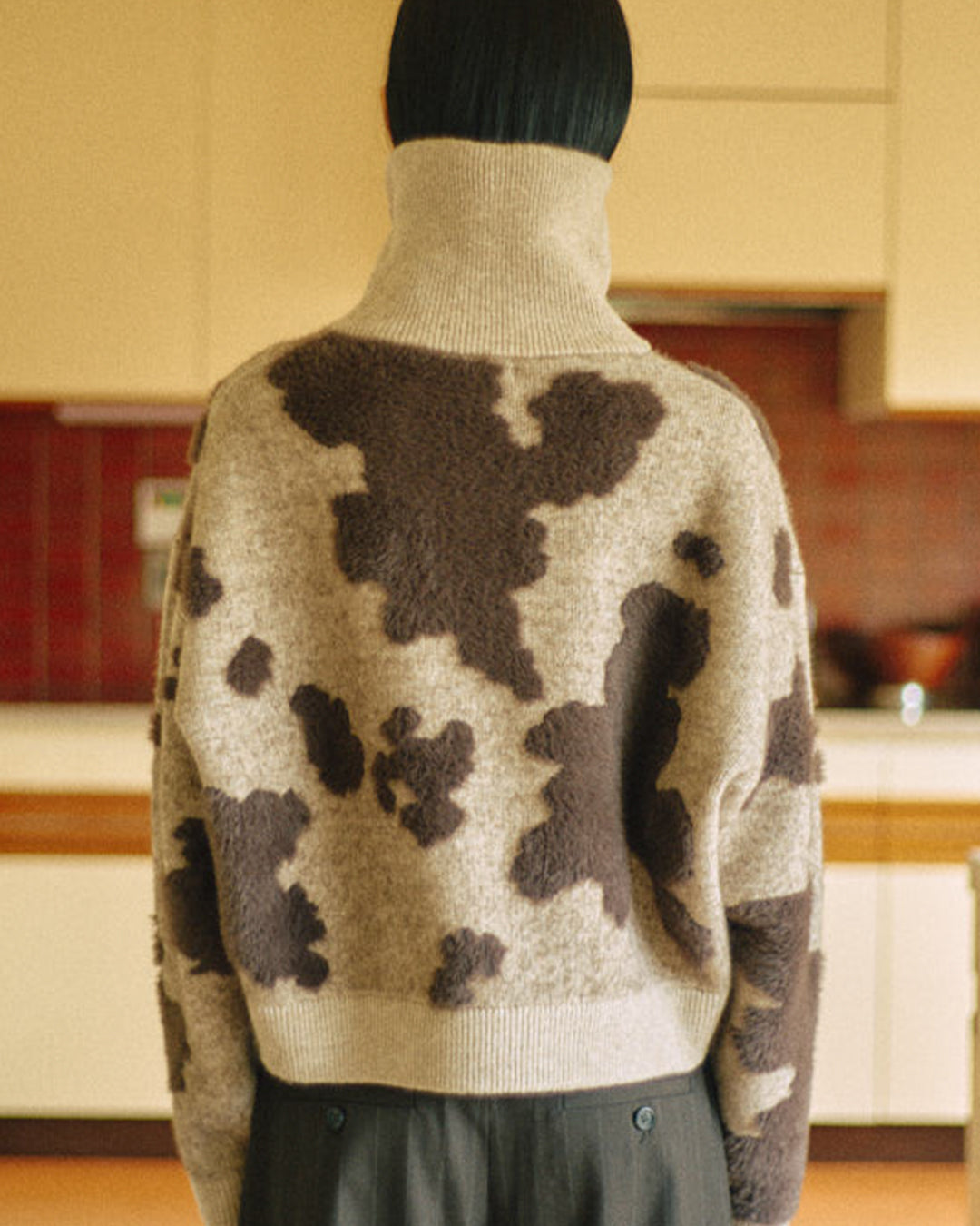 Pattern Knint Blouson -Brown- - 13