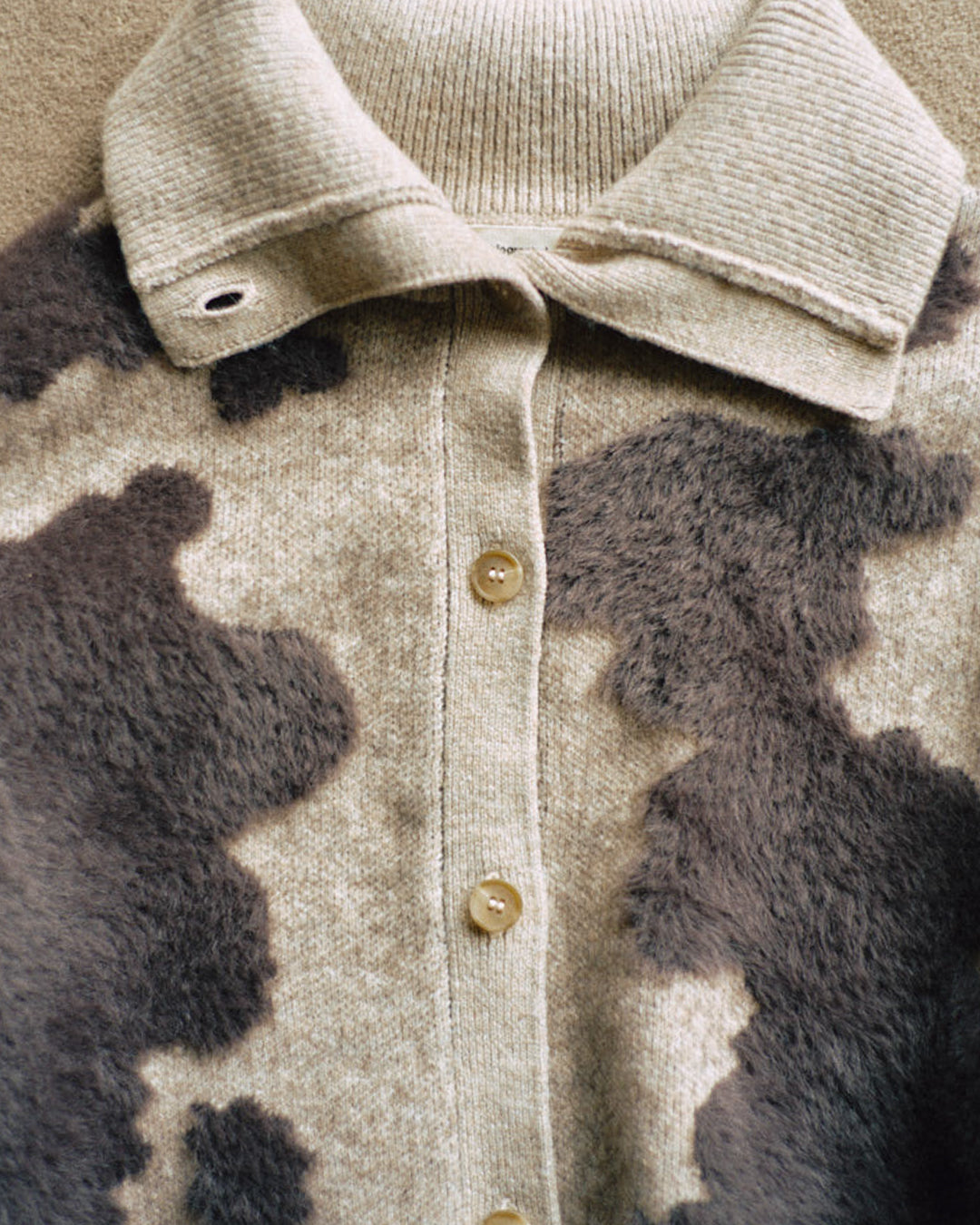 Pattern Knint Blouson -Brown- - 10