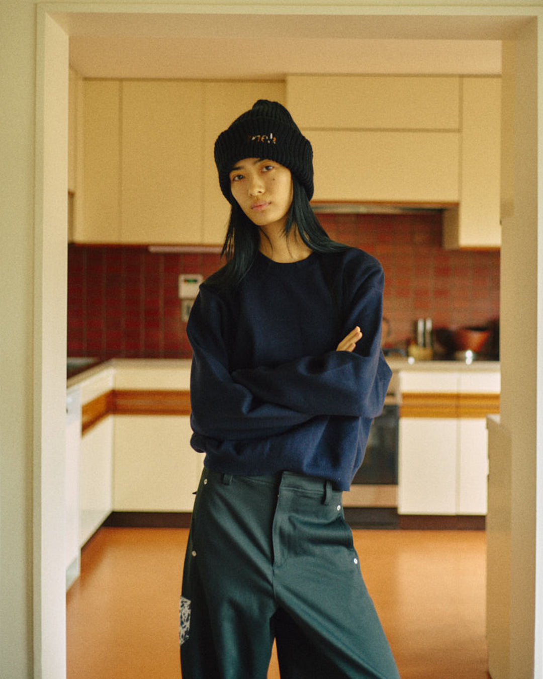 Light Knit Cap -Black-