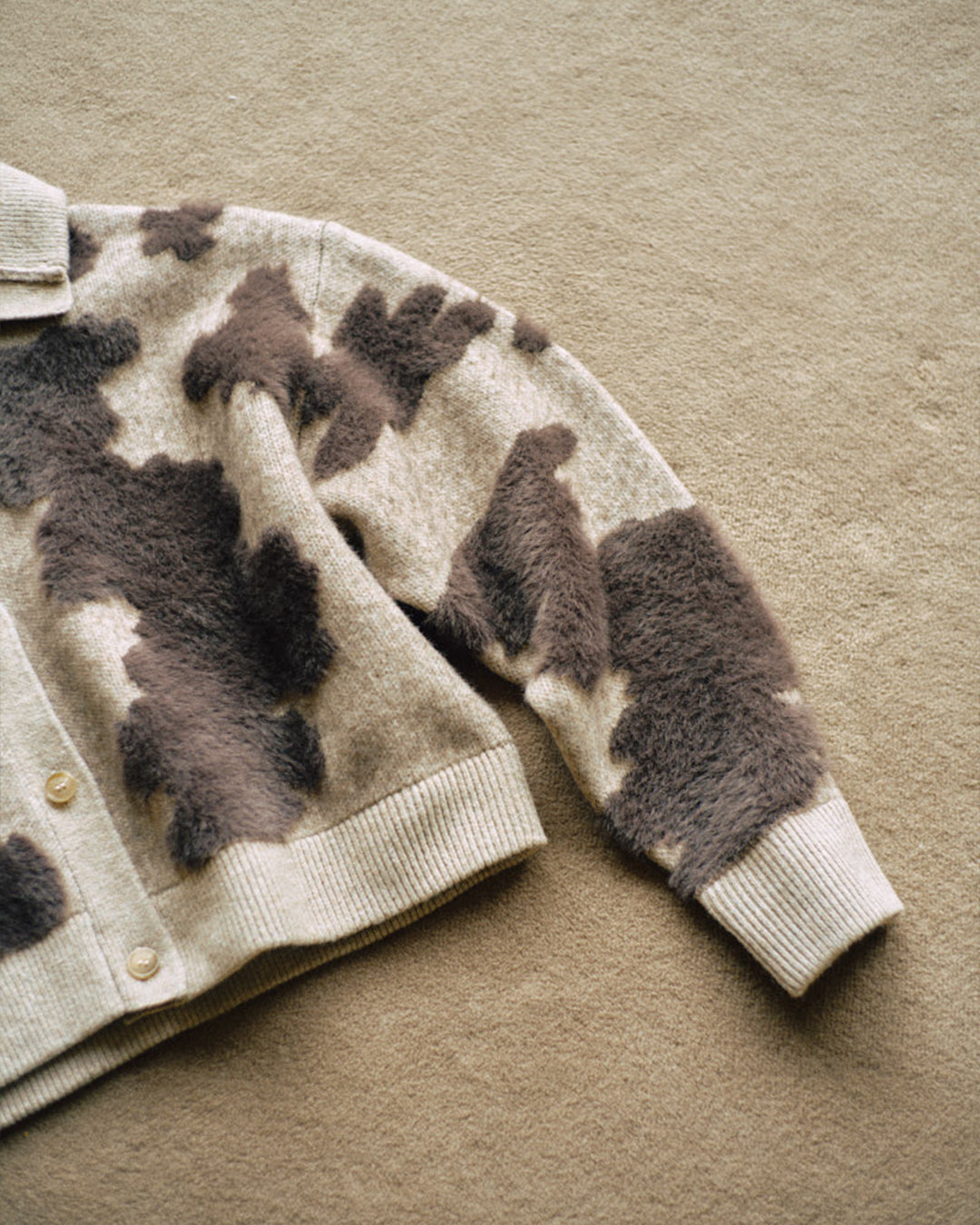 Pattern Knint Blouson -Brown- - 08