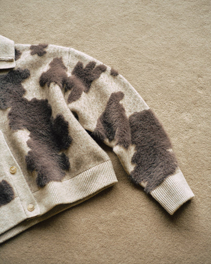 Pattern Knint Blouson -Brown- - 08