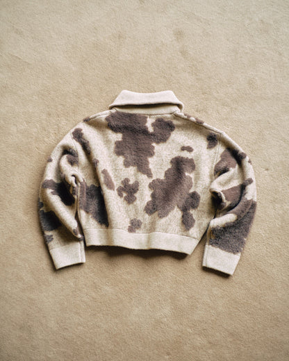 Pattern Knint Blouson -Brown- - 03