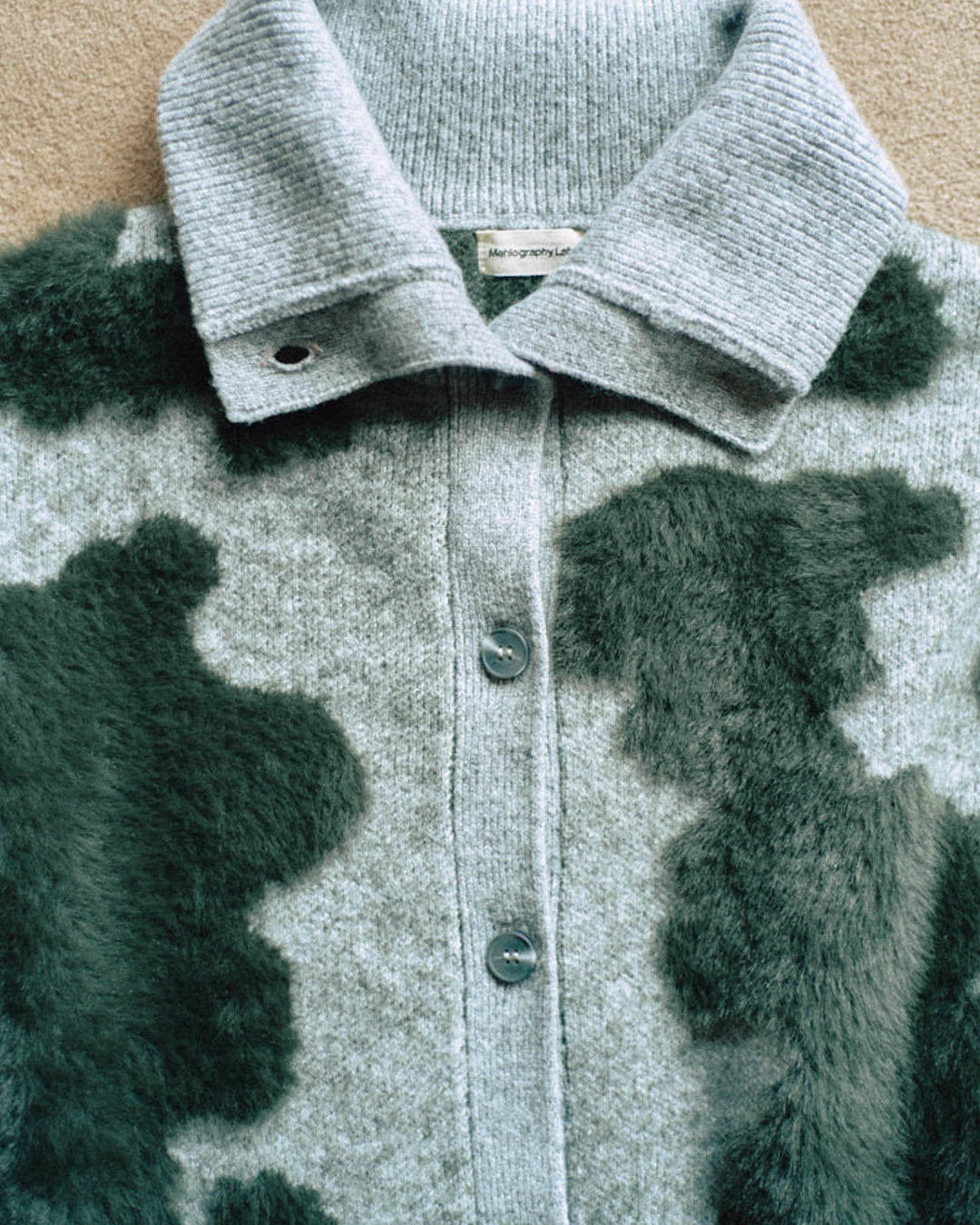 Pattern Knint Blouson -Green- - 09