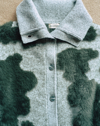 Pattern Knint Blouson -Green- - 09