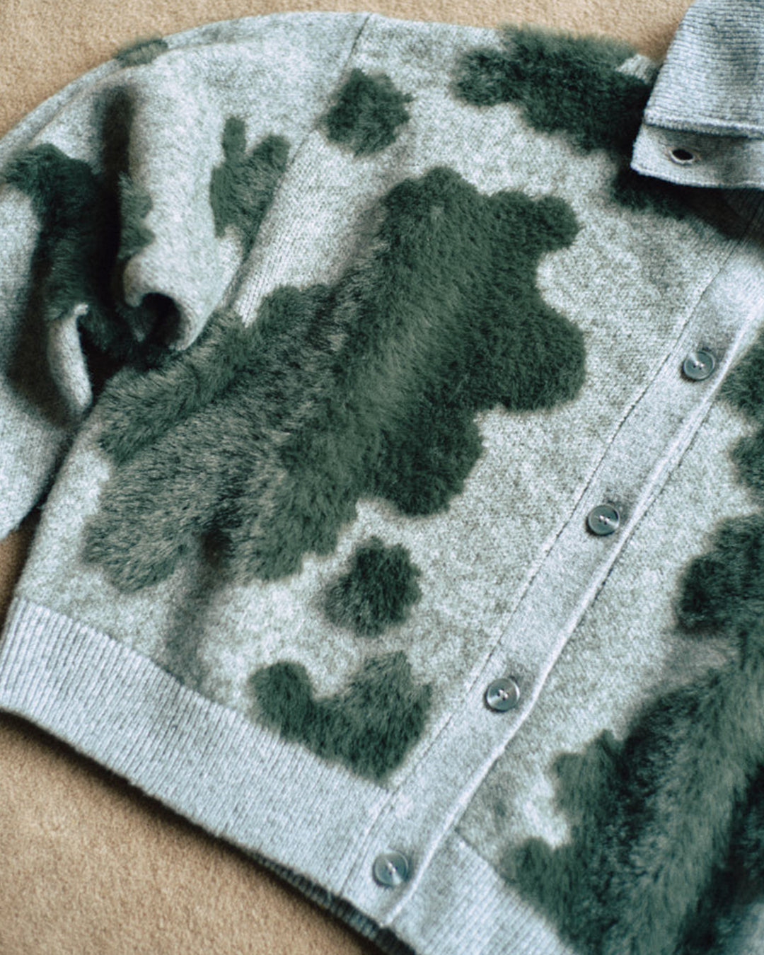 Pattern Knint Blouson -Green- - 07