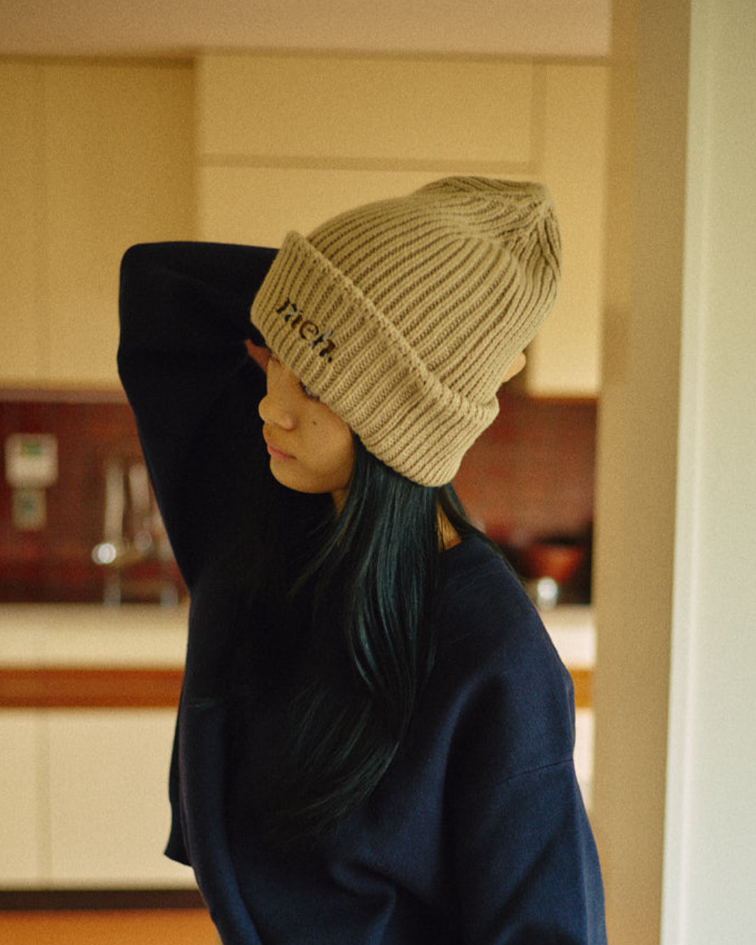 Light Knit Cap -Beige- - 15