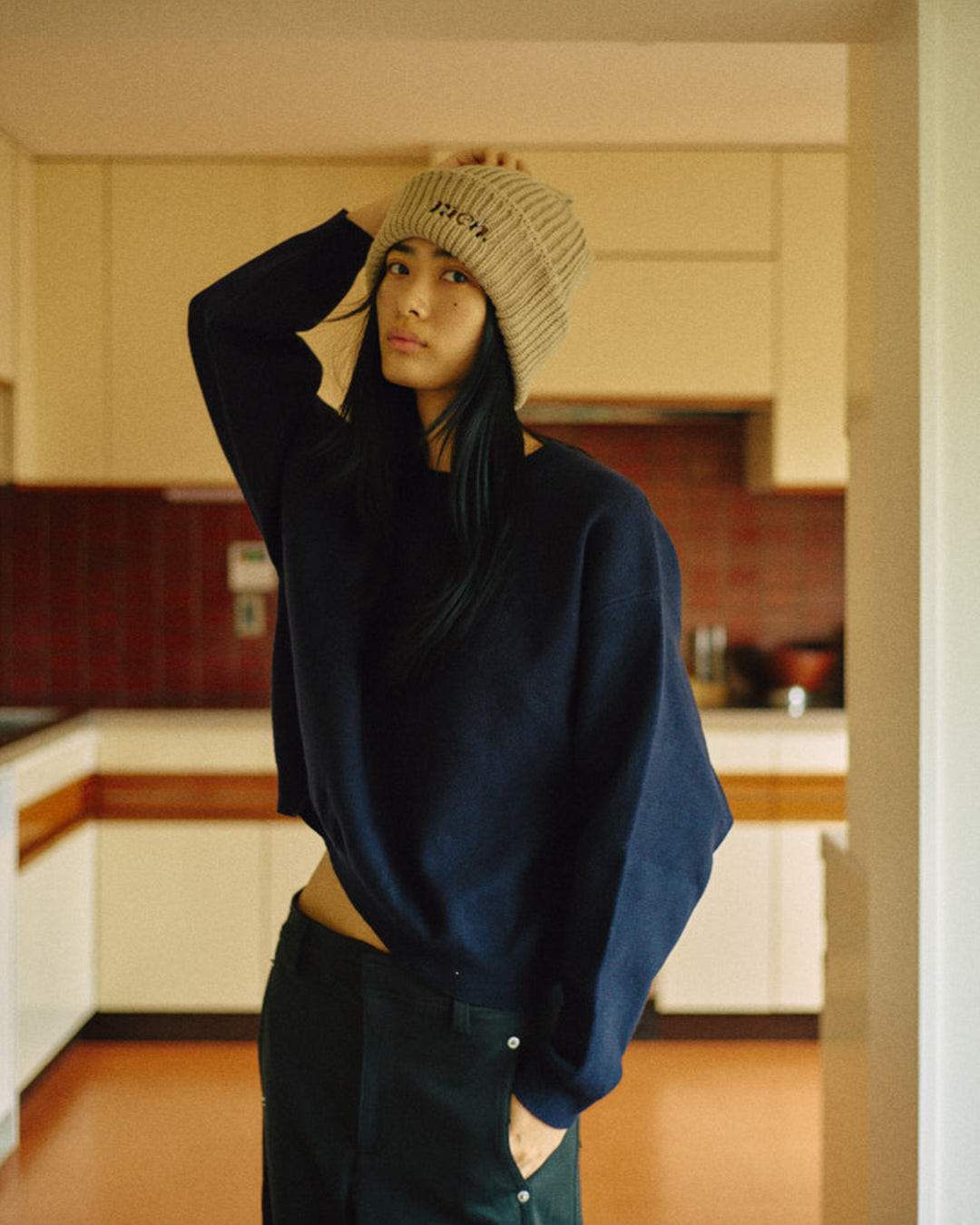 Light Knit Cap -Beige- - 17